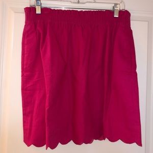 J. Crew Scalloped Linen-Cottton Skirt. NWT.